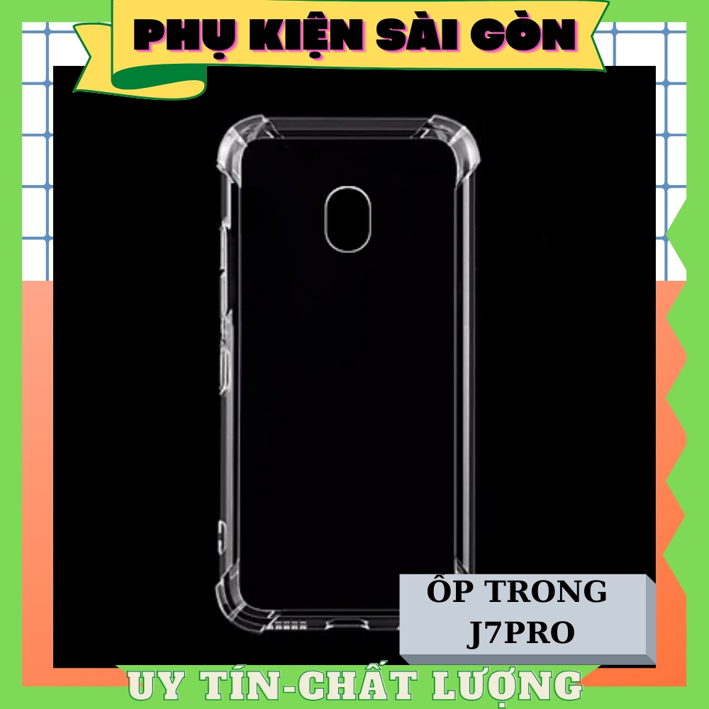Ốp Lưng Samsung J7 Pro Dẻo Trong Suốt Chống Sốc Có Gù Bảo Vệ 4 Gốc
