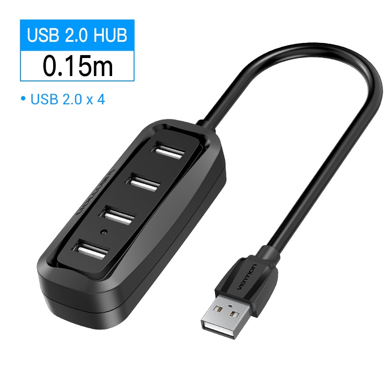 Vention Bộ Chia 4 Cổng Usb 2.0 Có Đèn Led Nhiều Cổng Cho Macbook / Laptop