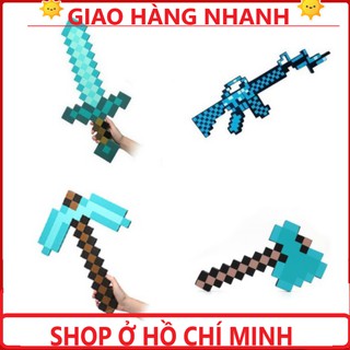 Combo kiếm cúp rìu súng kim cương đồ chơi Minecraft