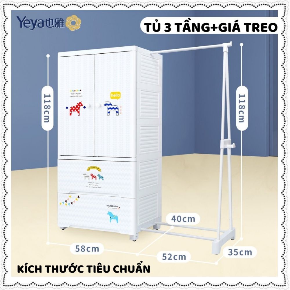 Tủ để quần áo cho em bé ,trẻ sơ sinh,tủ nhưa đựng đồ chơi, dồ dùng mỹ phẩm mini 3,4,5,6 tầng có bánh xe khóa chống trượt