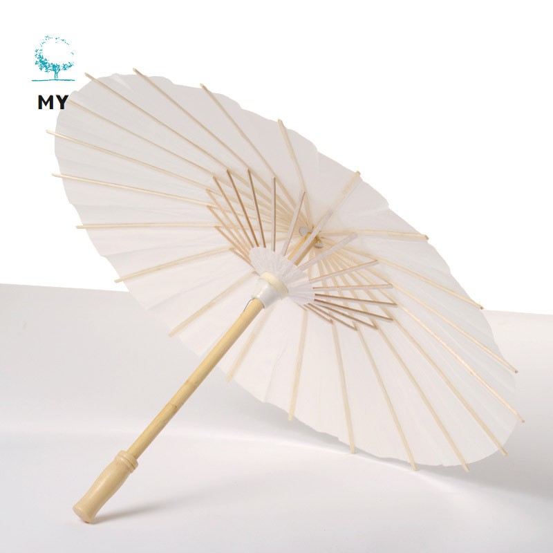 Dù giấy màu trắng phong cách Trung Hoa