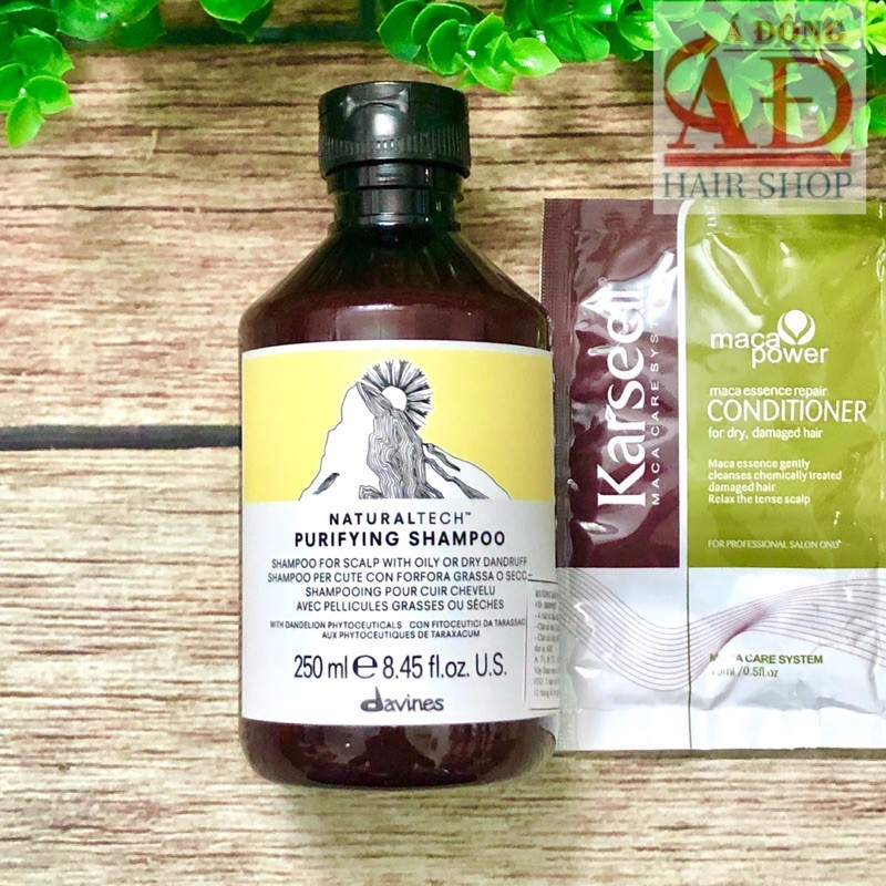 [+Tặng mũ trùm][VAT] Dầu gội Davines Naturaltech shampoo chống rụng, ngăn gàu, kiềm dầu Italy 250ml/1000ml