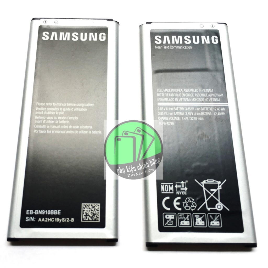 Pin Điện Thoại SAMSUNG NOTE 4 (N910) dung lượng 3220mAh Chính Hãng nguyên SEAL Cam kết hỗ trợ khách hàng 24/24/7