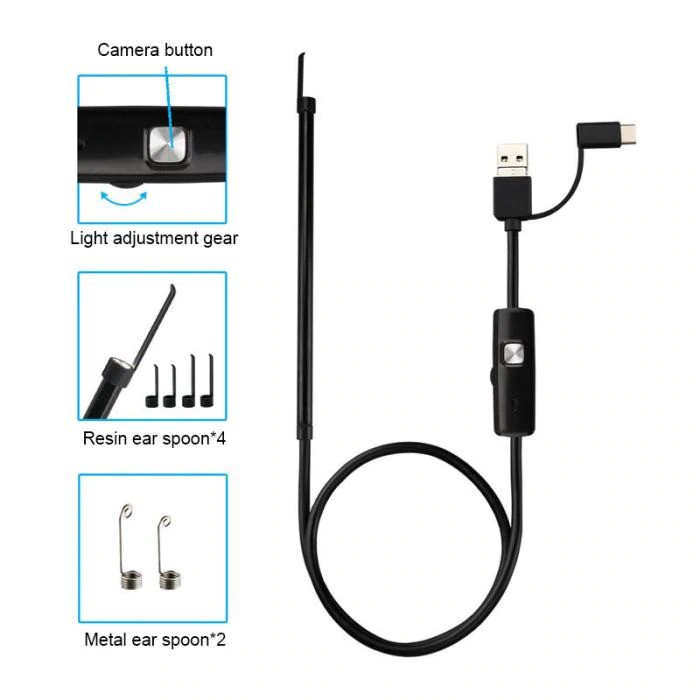 Bộ Lấy Ráy Tai Có Đèn, Camera Nội Soi Tai, Mũi, Họng Siêu Nét Đi Kèm Bộ Đầu Lấy Ráy Tai, Soi Tai Mũi Họng | BigBuy360 - bigbuy360.vn