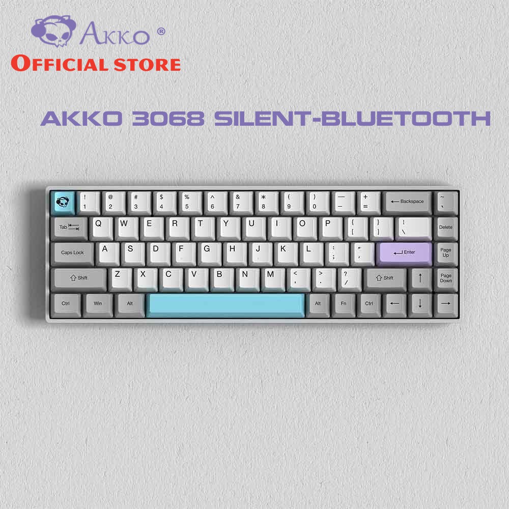 Bàn phím cơ Akko 3068 Silent – Bluetooth 5.0 – Led trắng (Gateron switch)