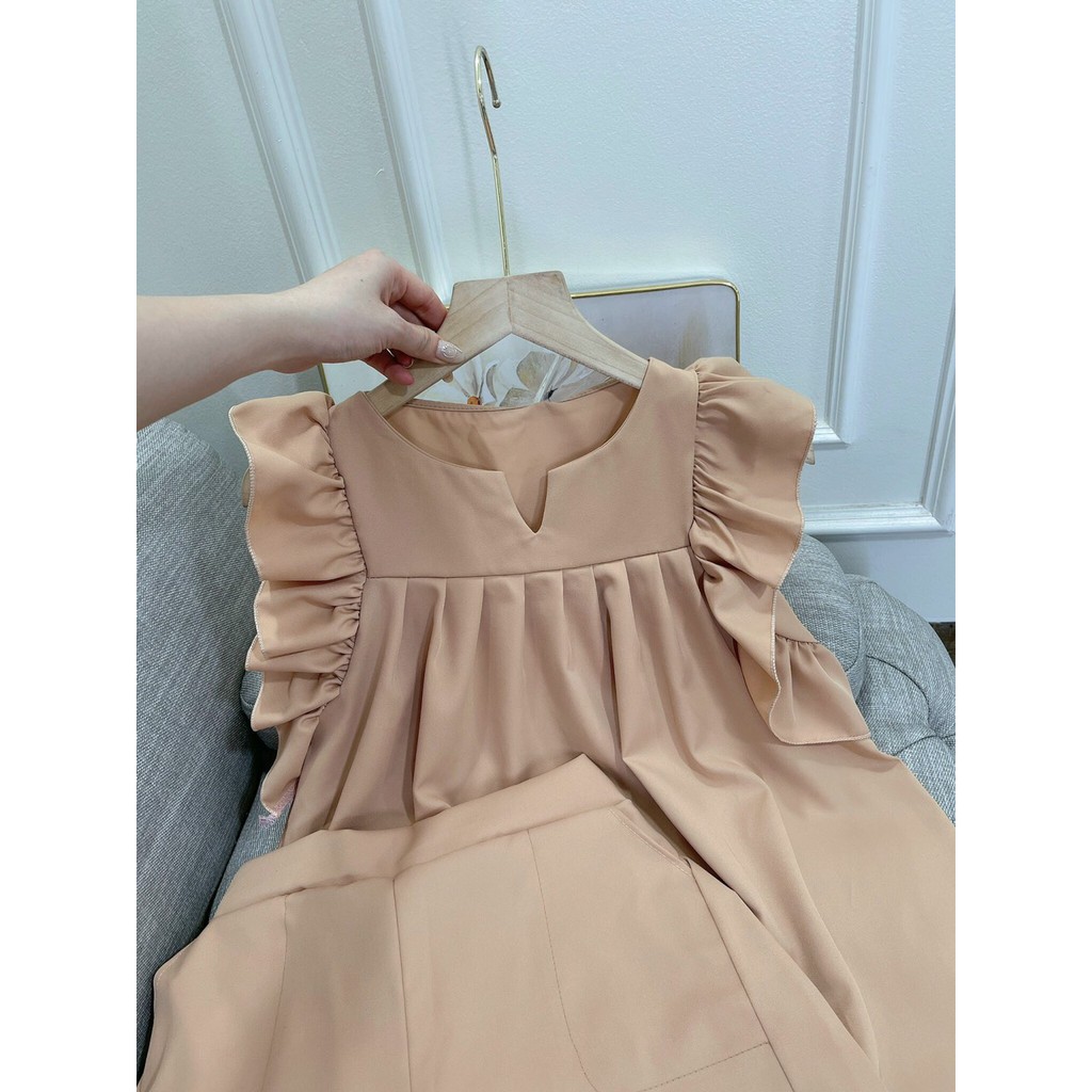 Sé Bộ Nữ, Sét Áo Babydoll Tay Bèo Mix Quần Sooc Mặc Siêu Mát Hàng Qc | BigBuy360 - bigbuy360.vn
