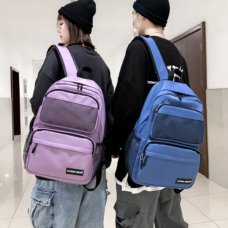 Balo đi học Prettyzys sức chứa lớn 15.6 inch phong cách ulzzang Hàn Quốc thời trang 2022 cho nam và nữ sinh