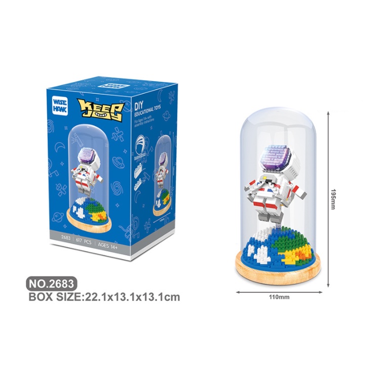 800 Mảnh Ghép, Có Hộp Kính – Bộ đồ chơi lắp ghép Mô Hình Phi Hành Gia – Trang Trí Decor Lắp Ráp Đồ Chơi Siêu Dễ Thương