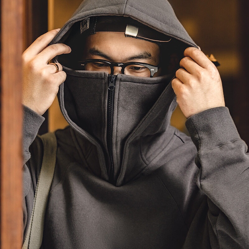 Áo khoác hoodie Maden cổ cao có khóa kéo thời trang đường phố mùa thu Mỹ 2022 trẻ trung