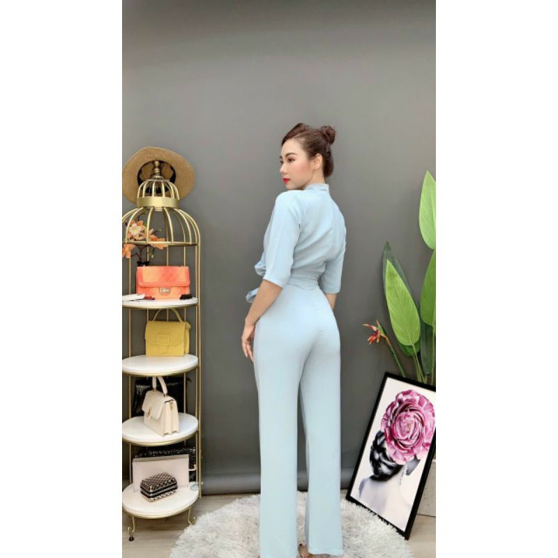 SHOP DẠ HỘI  Jumpsuit dài thắt eo (ảnh thật) cao cấp tặng hoa tai