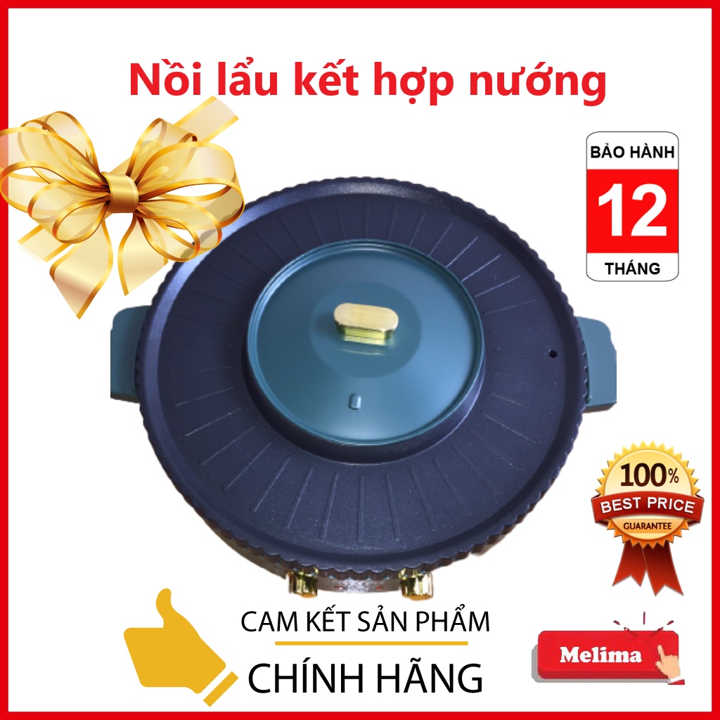 Nồi Lẩu điện kết hợp Nướng đa năng Chefs Life, Khay lẩu 02 ngăn siêu tiện lợi, Bề mặt chống dính tốt, Công suất 1500W