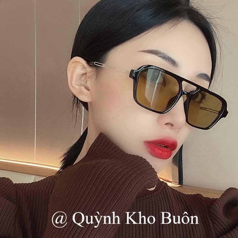 Kính mát nam nữ thời trang Kings chống UV400 - Mắt kính râm giáng vuông gọng kim loại hàn quốc GMT6132