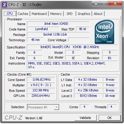 cpu xeon x3430 ngang i5 750/ tặng keo tản nhiệt