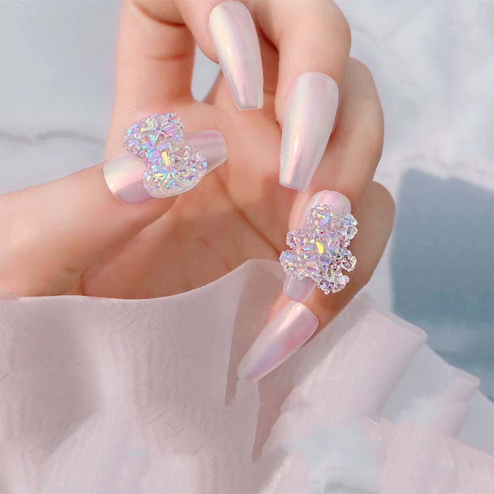 Phụ Kiện Trang Trí Móng Tay 3D Trong Suốt Hình Nơ Cực Quang