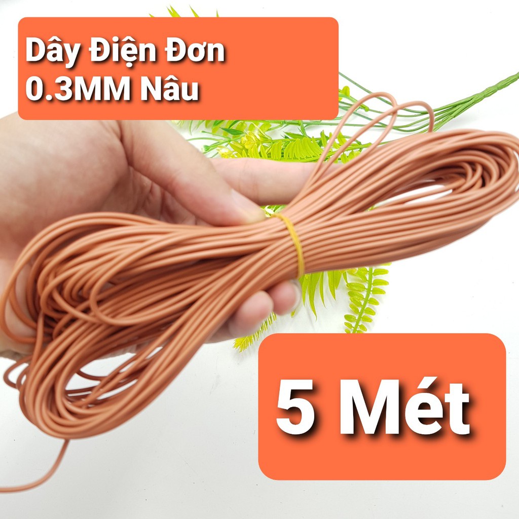 Dây Điện Đơn 0.3 - 0.5 Lõi Đồng Các Mầu, Dây Điện 0.3MM - 0.5MM cuộn 5 mét