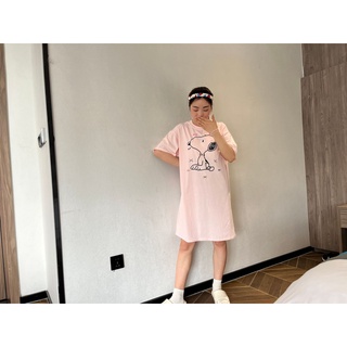 Đầm Suông Nữ Chất Cotton Mềm Mát Tay Lỡ Form Rộng Basic Hình In Chú Chó Đáng Yêu Tới 70kg Hot Trending TTDS0239