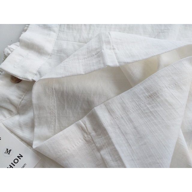 Quần Culottes nữ ống rộng cạp chun tôn dáng thoáng mát chất vải đũi