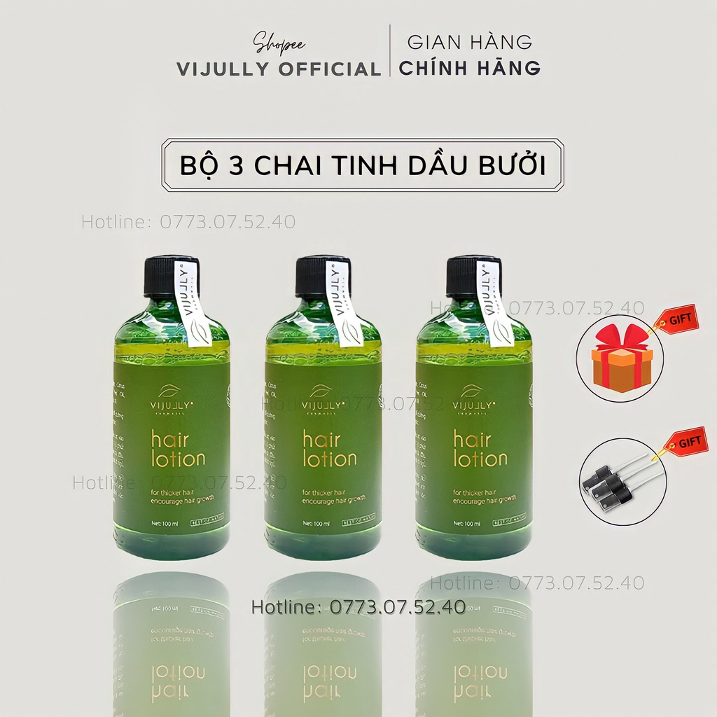 Combo 3 - 5 Chai [ GIÁ SỈ ] Xịt Tinh Dầu Bưởi VIJULLY, Xịt Bưởi Hair Lotion, Giảm Rụng Tóc Kích Thích Mọc Tóc Sau 2 Tuần