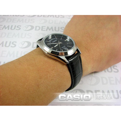 Đồng hồ nam Casio MTP-1370L-1AVDF Dây da đen - Mặt đen