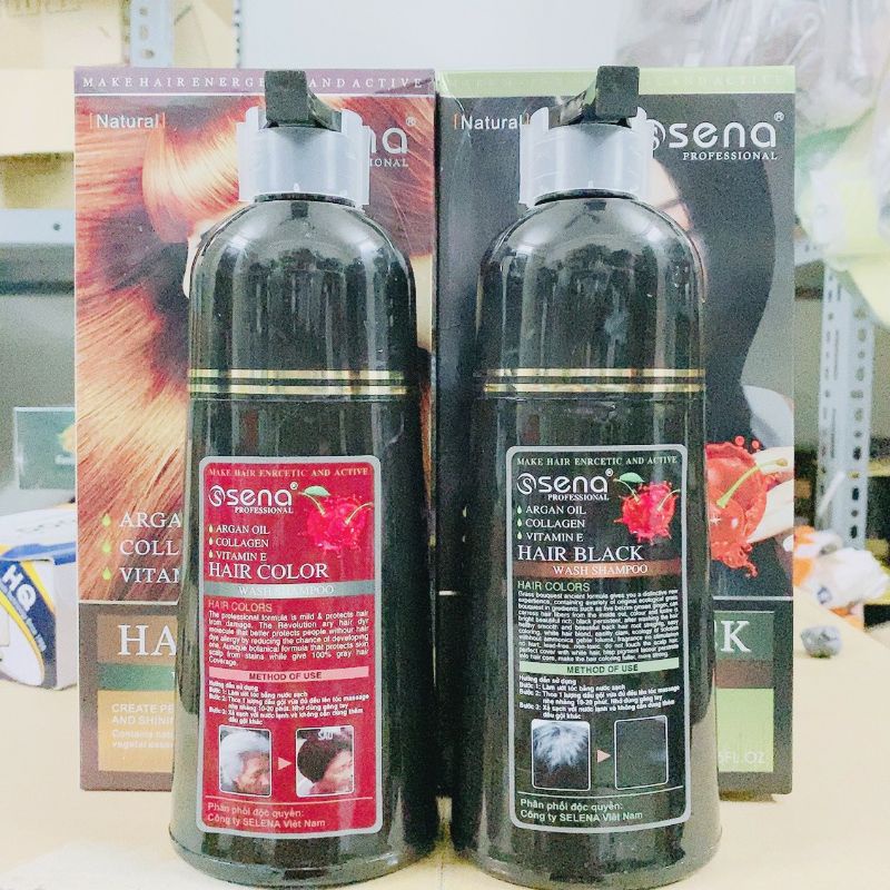 DẦU GỘI ĐEN/NÂU TÓC NHUỘM PHỦ BẠC THẢO DƯỢC SENA