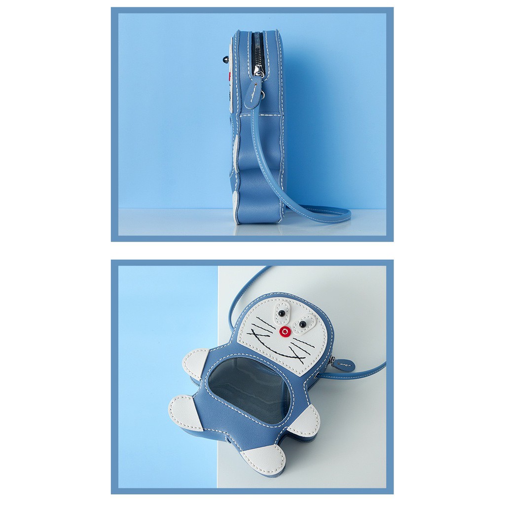 [Sắn Hàng] Set Nguyên Liệu Làm Túi Handmade Hình Doraemon Bụng Trong Suốt Siêu Dễ Thương
