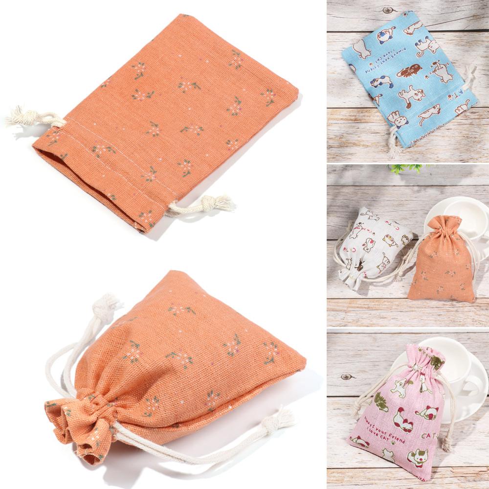 10 Túi Dây Rút Vải Lanh Chất Lượng Cao Dùng Đựng Trang Sức