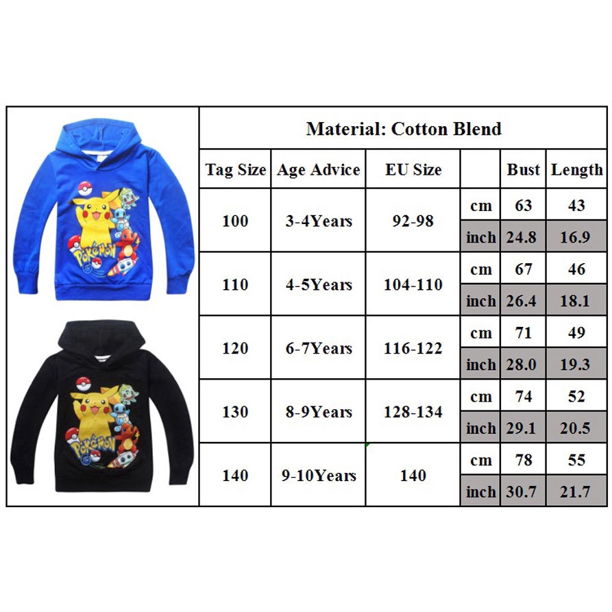 Áo hoodie Pikachu cho bé trai