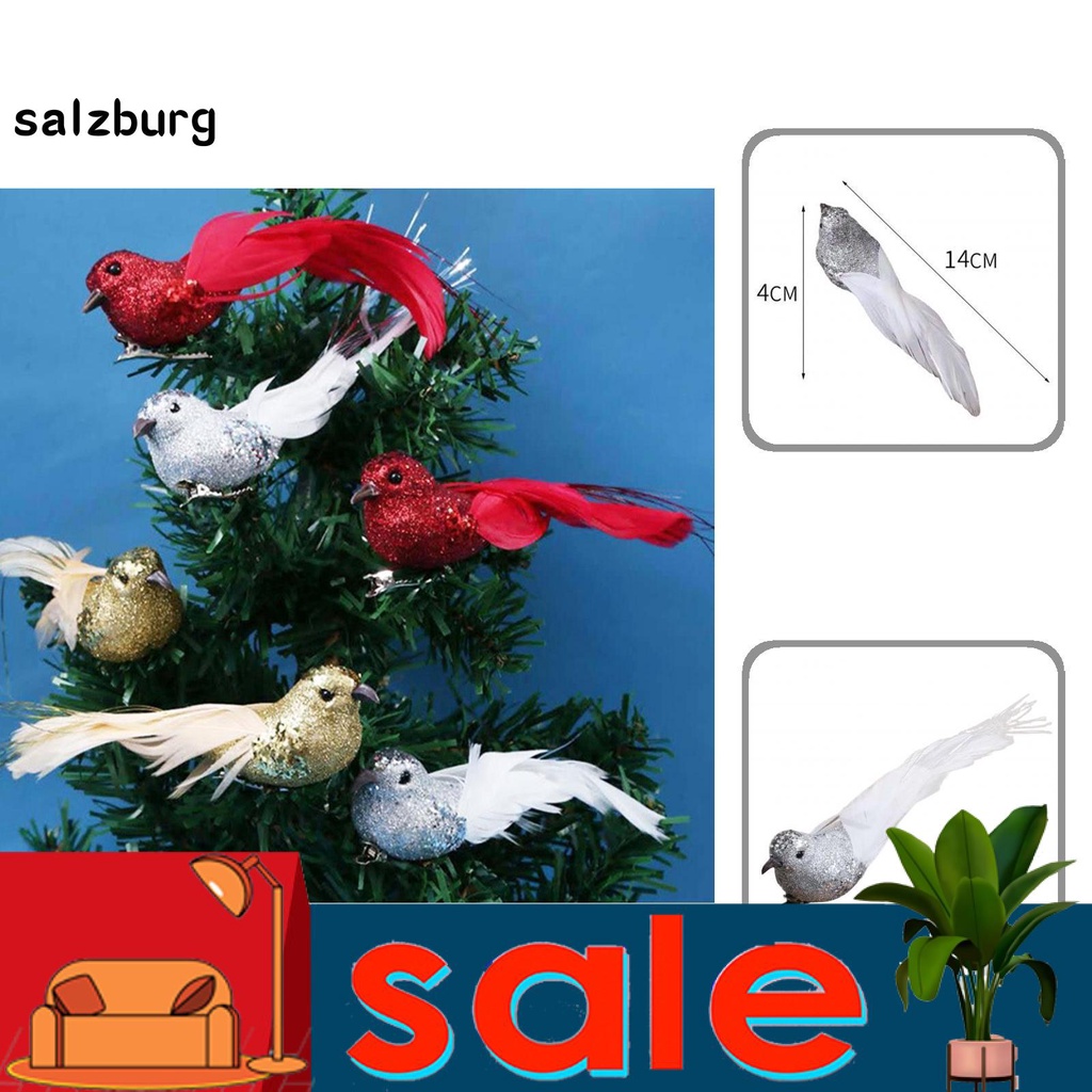 Chim nhân tạo 3 màu sống động trang trí cây thông Giáng Sinh