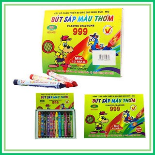 Bút Sáp Màu Thơm 999 - Hộp Giấy 12 Màu