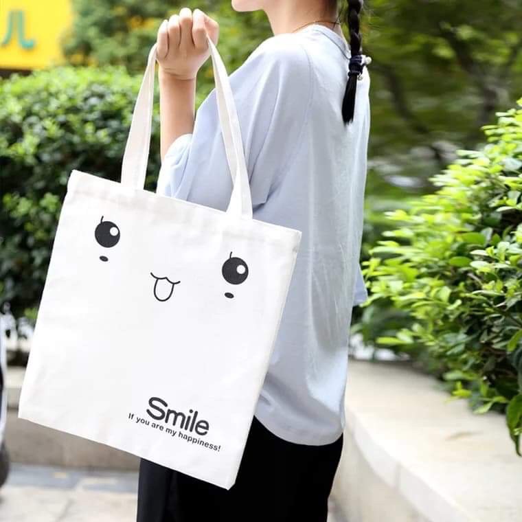 [Túi tote] Túi vải mắt môi Smile DTR0419