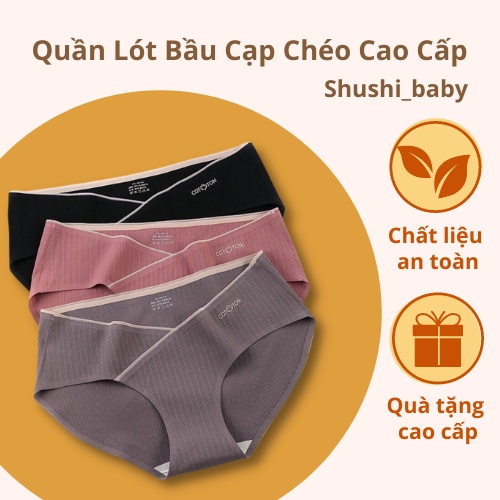 Quần Lót Bầu Cạp Chéo Chất Mềm Mịn Màu Vintage Cực Xinh
