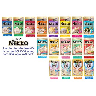 [FREESHIP EXTRA 50K] Thức ăn ướt Pate Nekko cho mèo nhiều vị dạng gói 70gr - COMBO 5 GÓI CHỈ 15K/GÓI - Hàng Thái Lan