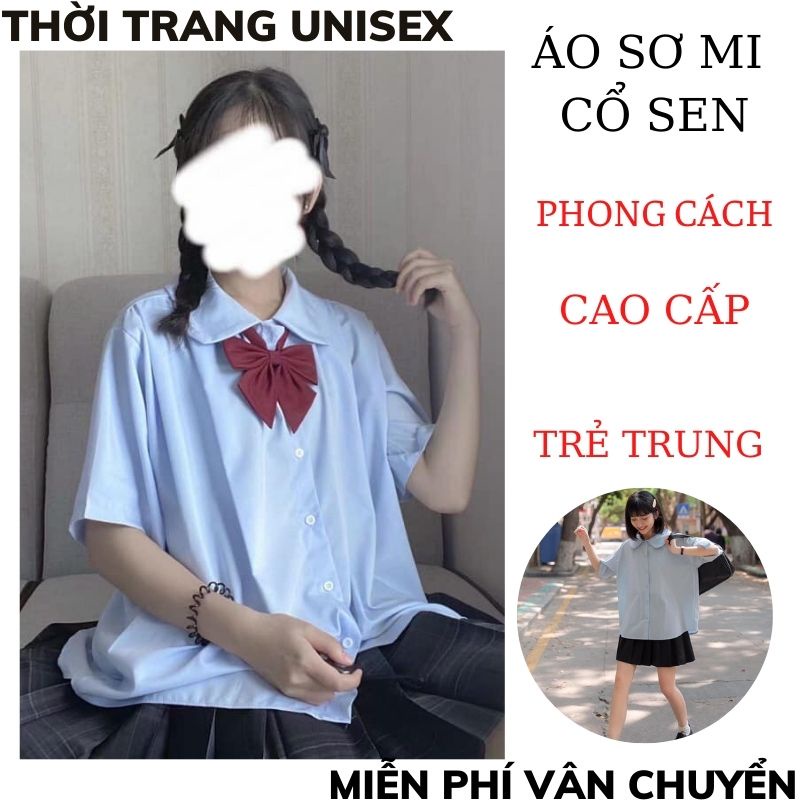 Áo sơ mi nữ cổ sen Phong cách hàn quốc Áo kiểu nữ tay lỡ cổ sen - Hàng thiết kế, chất vải đẹp ,ulzzang THỜI TRANG 1989