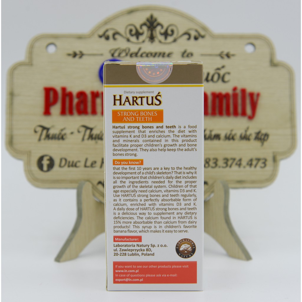 Hartus Canxi - Bổ sung canxi, vitamin D3, vitamin K -150ml - Date 2024