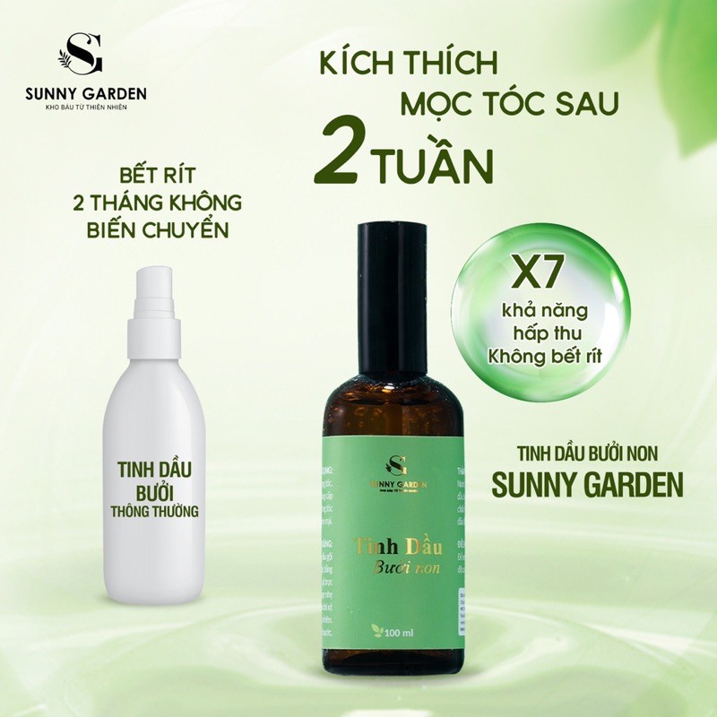 Tinh dầu bưởi non Sunny Garden kích thích mọc tóc sau 2 tuần với khả năng tăng gấp 7 lần hấp thụ dưỡng chất cho tóc