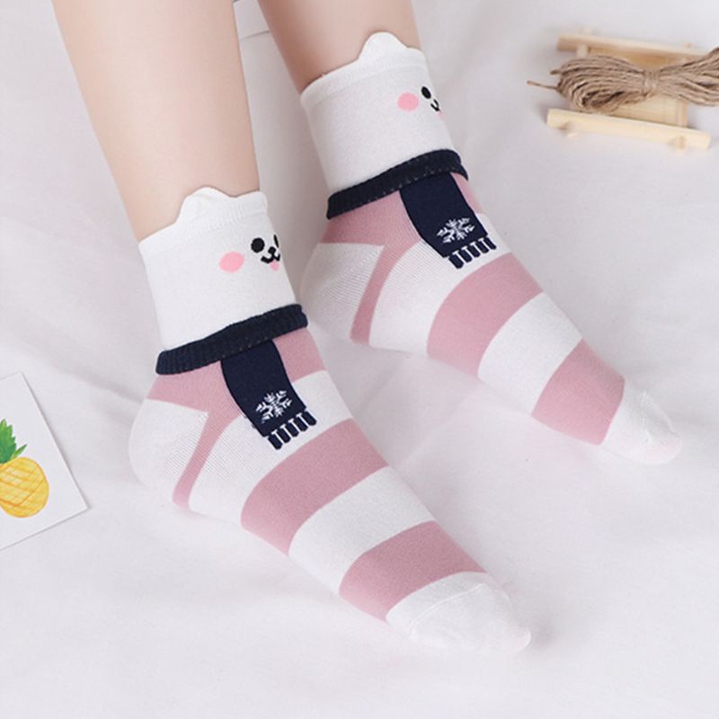 5 Đôi Tất Chân In Hình Thú Hoạt Hình 3D Cho Nữ