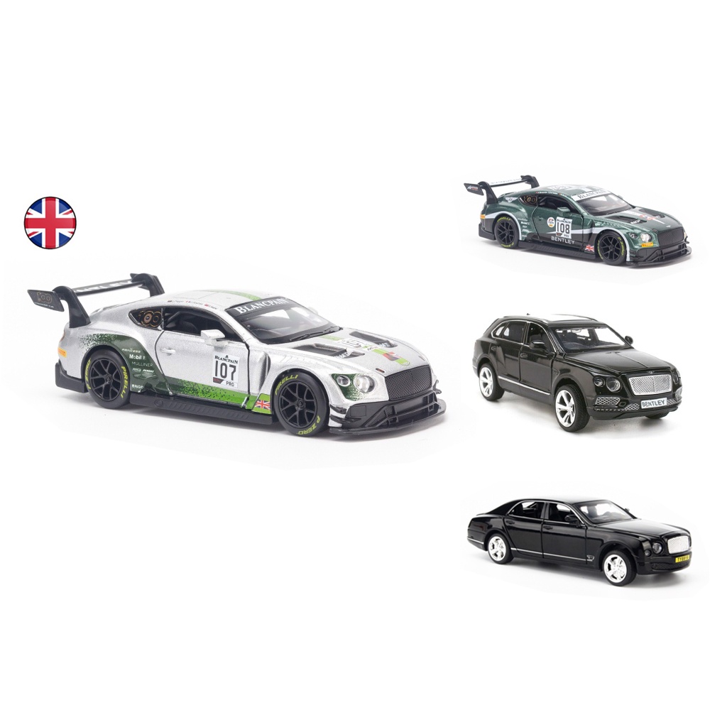 Mô hình xe Bentley Continental GT3, Bentayga, Mulsanne 1:32