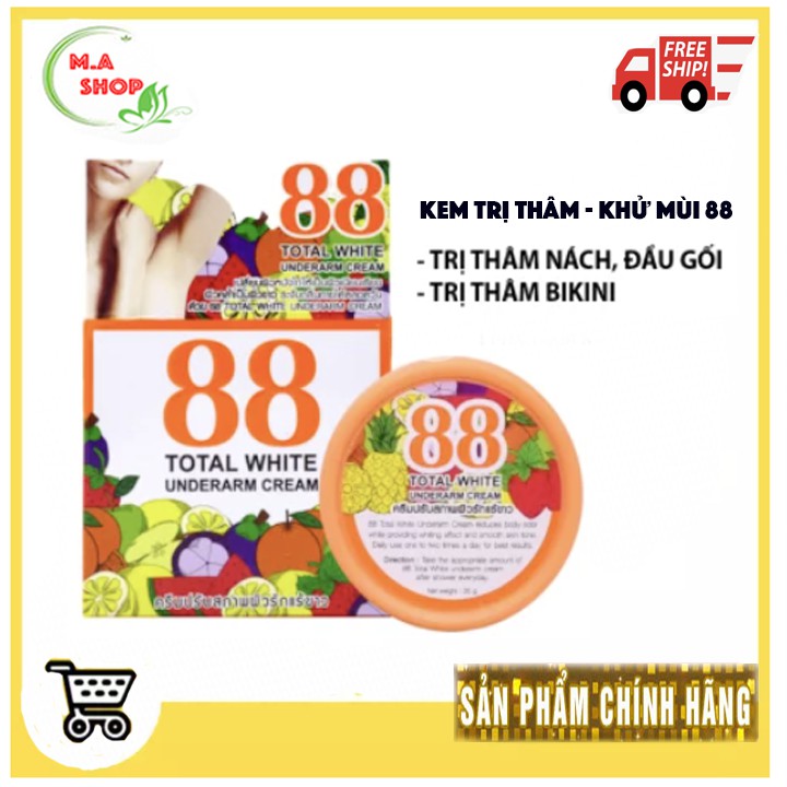 Kem khử thâm nách, bikini khuỷ tay chân 88 Total White Underarm Cream Thái Lan (35g)