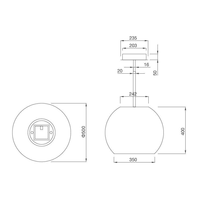 Máy hút khói , khử mùi đảo Malloca Sphera white - I001W , công suất hút 500m3/h ( Xuất sứ Ý - Bảo hành 36 tháng )