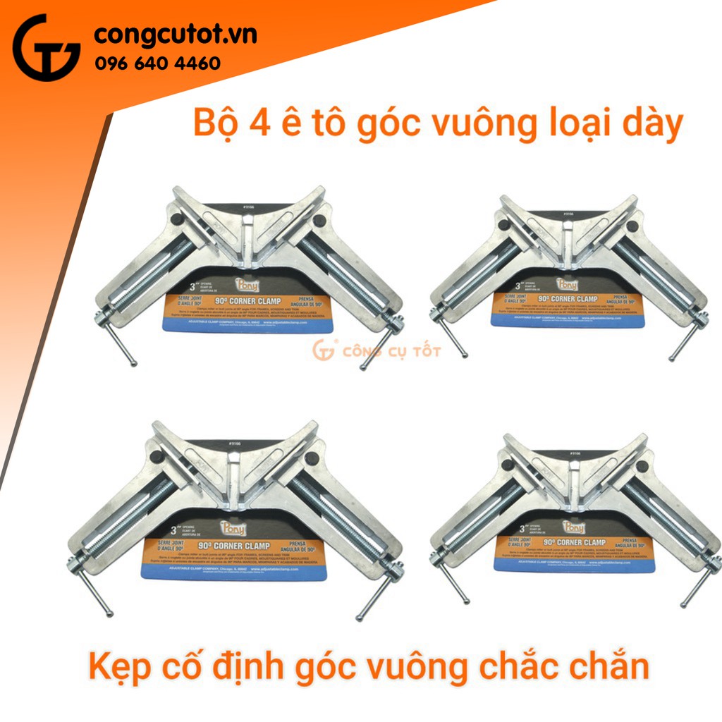 Bộ 4 chiếc Ê tô góc vuông hợp kim loại dày kẹp hàn, kẹp bể cá,...