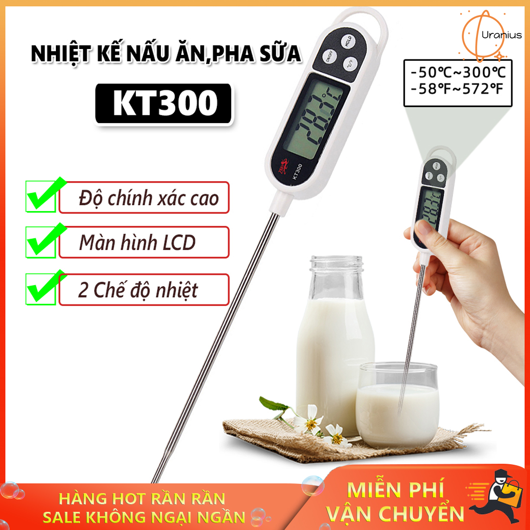 Que đo nhiệt độ, Que thử nhiệt độ sữa, Nhiệt kế nấu ăn, pha sữa KT300 cao cấp kiểm soát nhiệt độ chính xác.