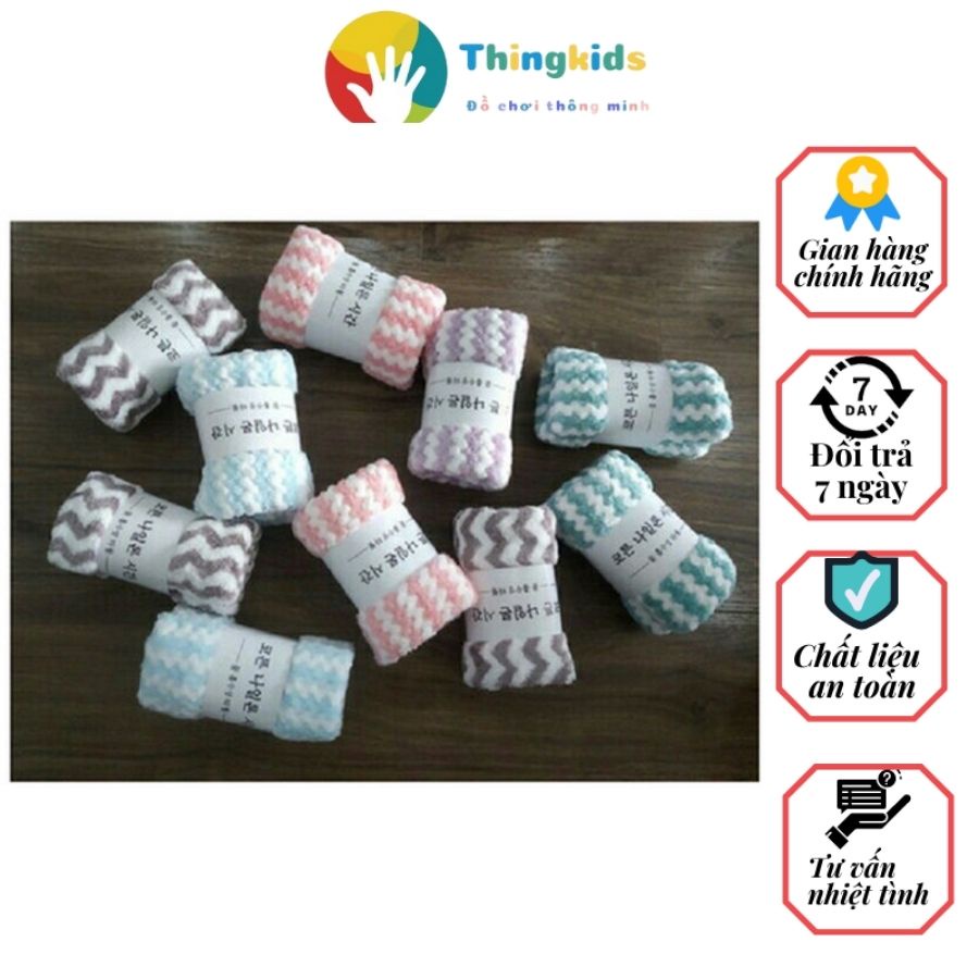 Khăn mặt kẻ bông mêm mịn - Thingkids
