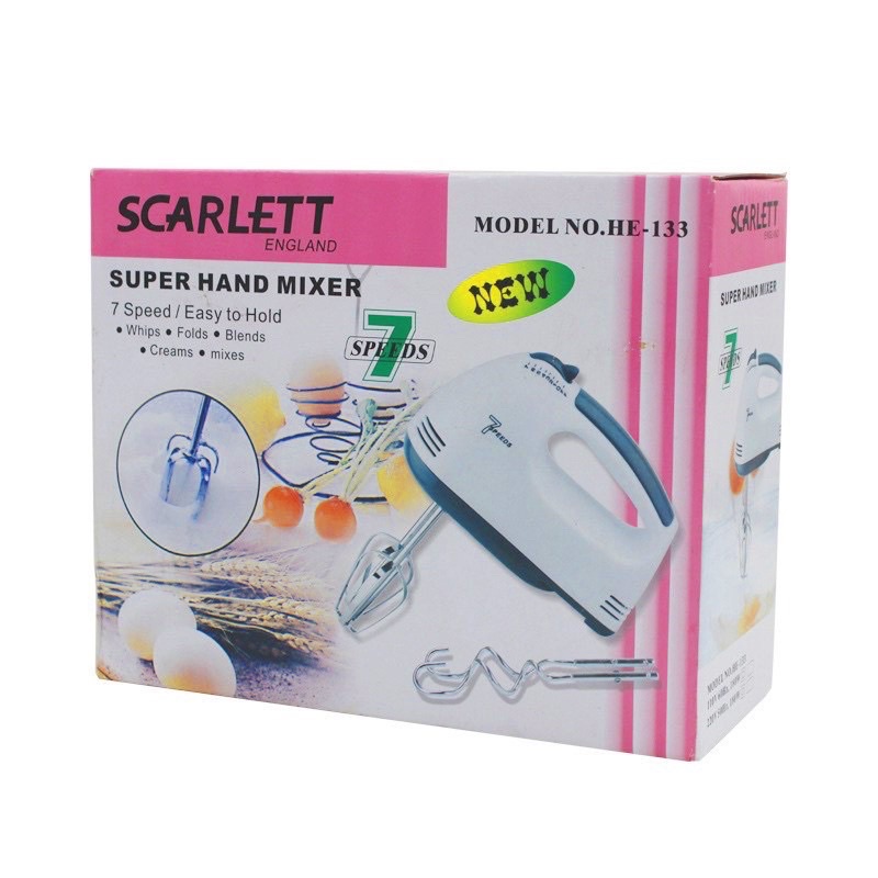 Máy Đánh Trứng Cầm Tay Máy Đánh Trứng Mini Cầm Tay Scarlett 7 Tốc Độ Cực Mạnh - Hoạt Động Êm Ái