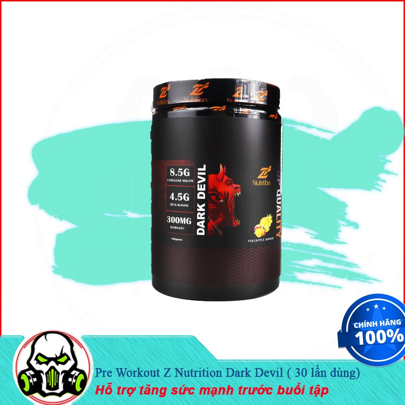 Thực Phẩm Bổ Sung Hỗ Trợ Tăng Sức Mạnh Trước Tập Z Nutrition Pre Workout Dark Devil ( 30 lần dùng)