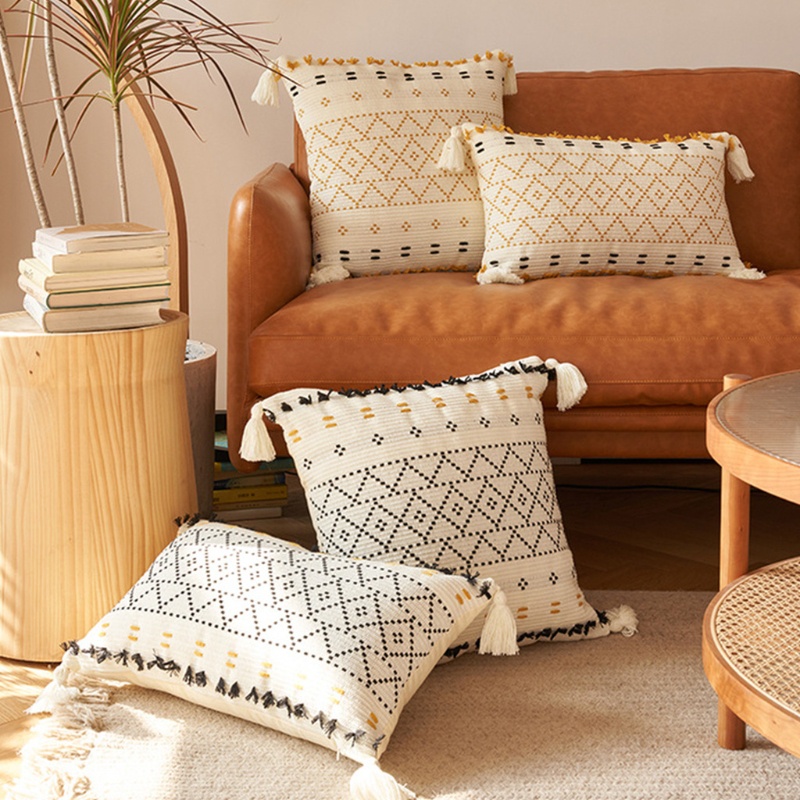 Vỏ Gối Sofa Trang Trí Họa Tiết Hình Học 45x45cm / 30x50cm