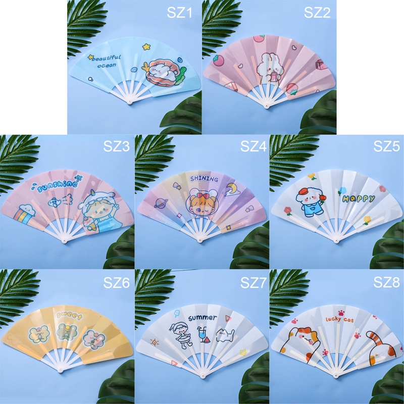 Tmdbyx Quạt Nhựa Mini Xếp Gọn In Hoạt Hình Kiểu Trung Hoa Dễ Thương Cho Bé