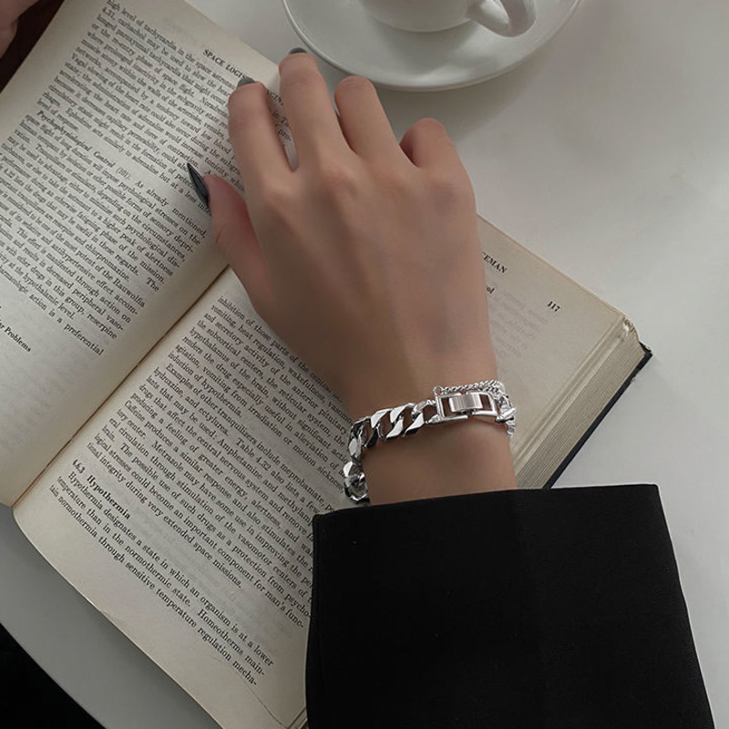 Vòng tay thép titan phong cách thời trang harajuku