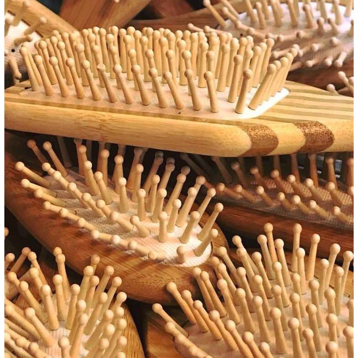 Lược gỗ massage đầu - FREESHIP - lược tròn gỡ rối tạo kiểu tóc - Sản phẩm thân thiện môi trường - GD147