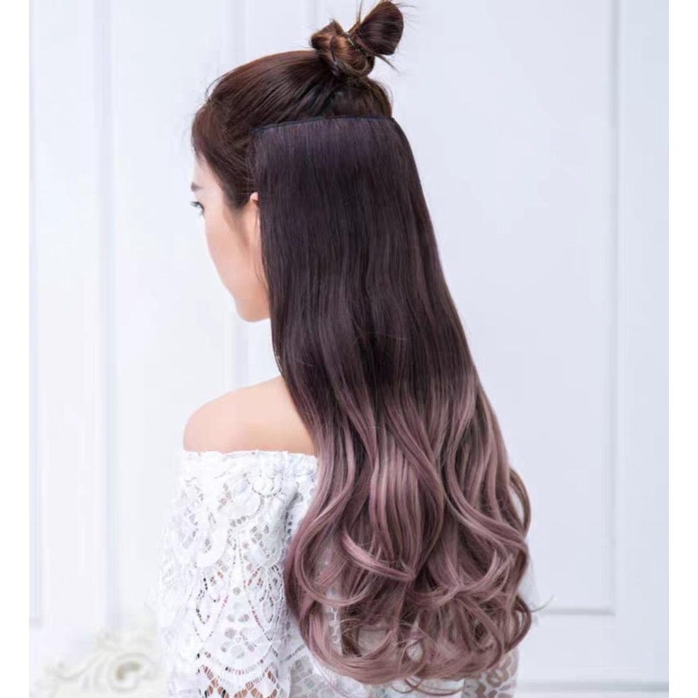Tóc giả xoăn ombre chữ U sang chảnh Qiqishop