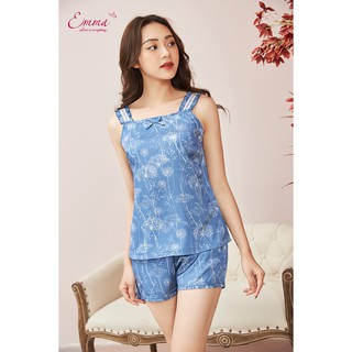 Bộ Mặc Nhà Lụa EMMA Áo Hai Dây, Quần Ngắn EHSU.21.018.12